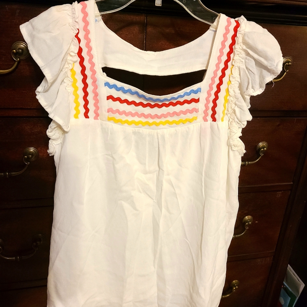 Bright multi color top